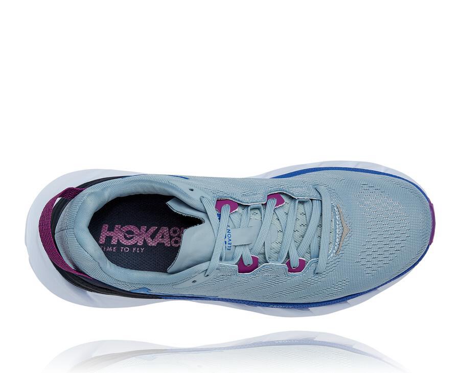 Running Shoes Womens - Hoka One One Elevon 2 - Blue - EQVITLZ-08